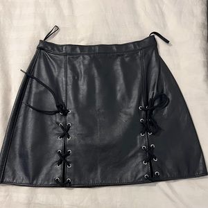 Genuine Leather Skirt by Alure